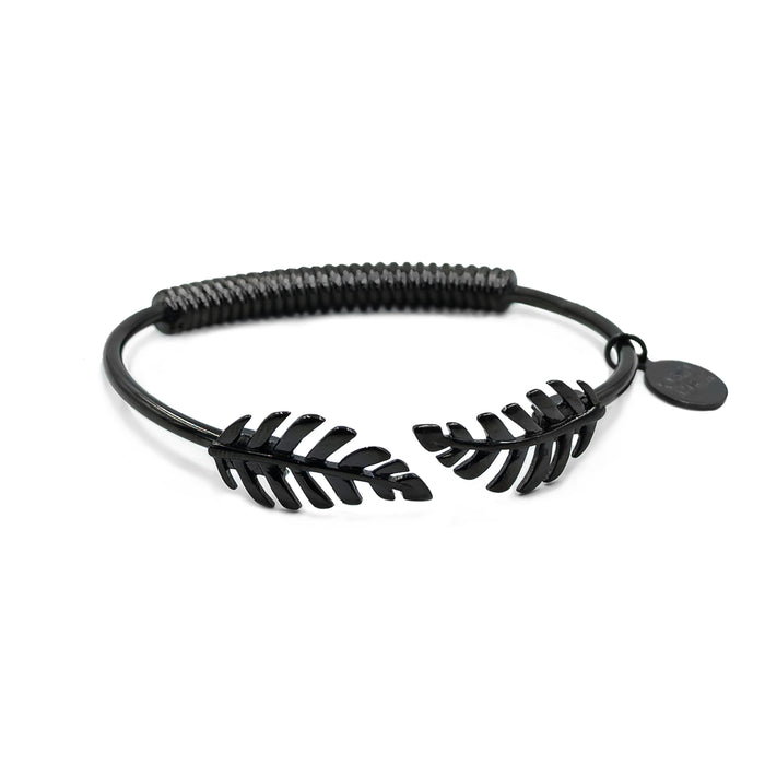 Goddess Collection - Black Laurel Leaf Bracelet (Wholesale)