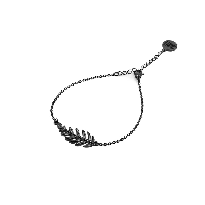 Goddess Collection - Black Laurel Leaf Clasp Bracelet