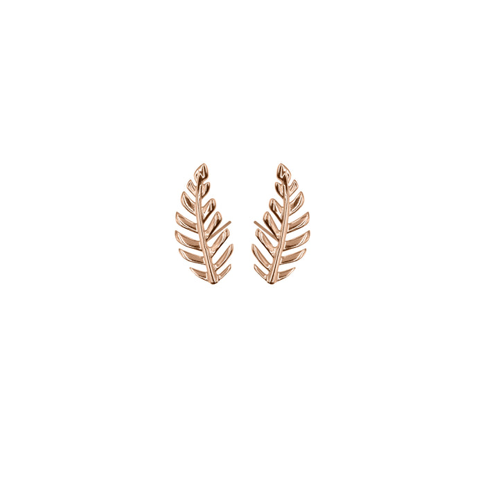 Goddess Collection - Rose Gold Dainty Laurel Leaf Stud Earrings