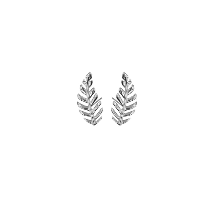 Goddess Collection - Silver Dainty Laurel Leaf Stud Earrings (Ambassador)