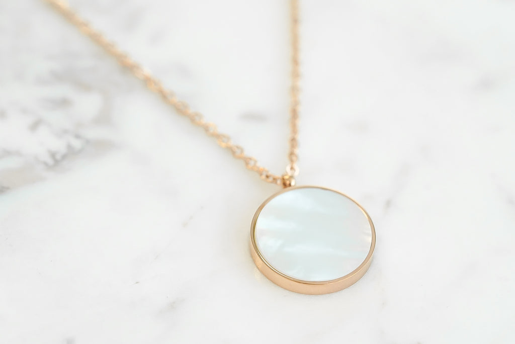 Goddess Collection - Rose Gold Mother of Pearl Necklace