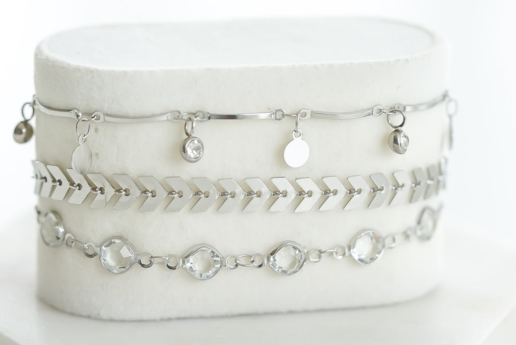 Goddess Collection - Silver Camilla Anklet Set
