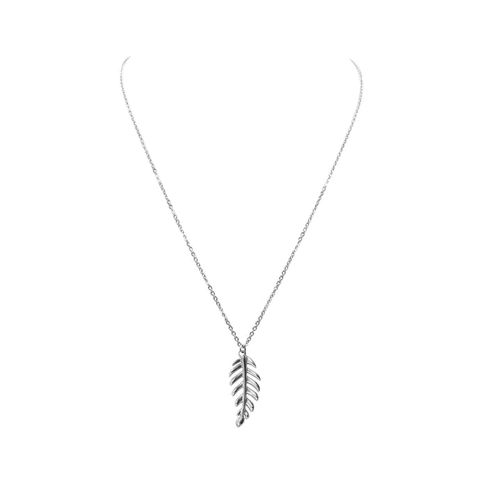 Goddess Collection - Silver Laurel Leaf Drop Necklace (Wholesale)