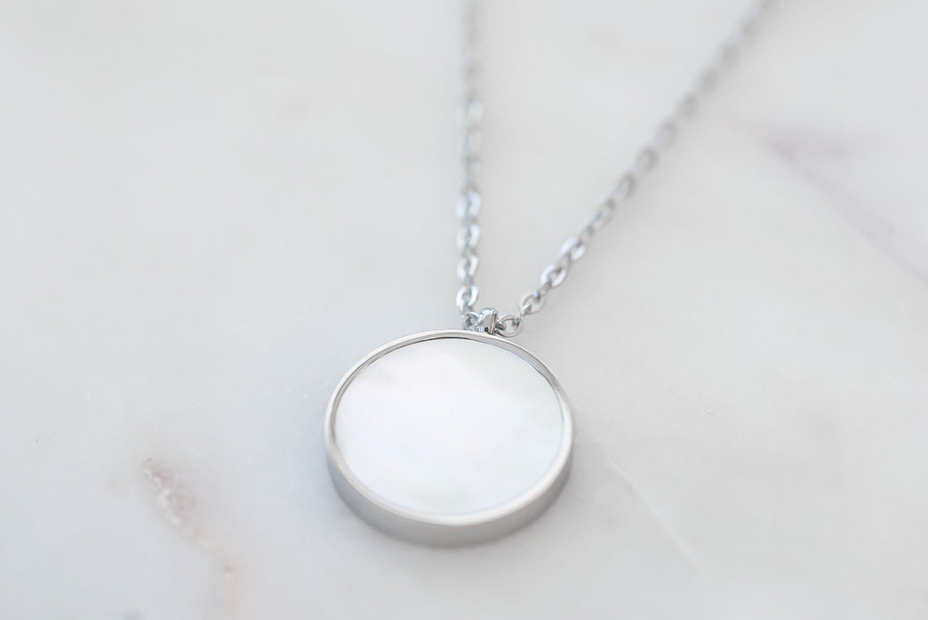 Goddess Collection - Silver Mother of Pearl Necklace