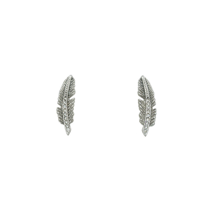 Goddess Collection - Silver Quill Stud Earrings (Wholesale)