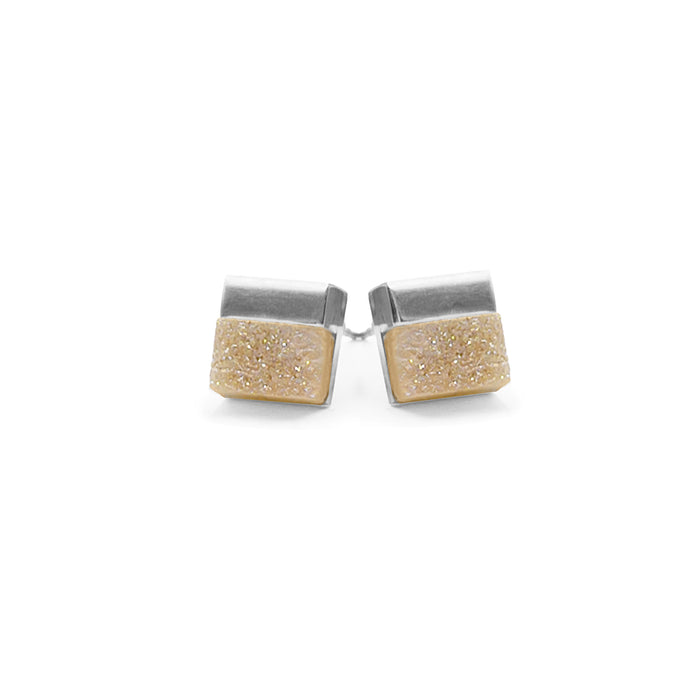 Gracie Collection - Silver Amber Quartz Stud Earrings
