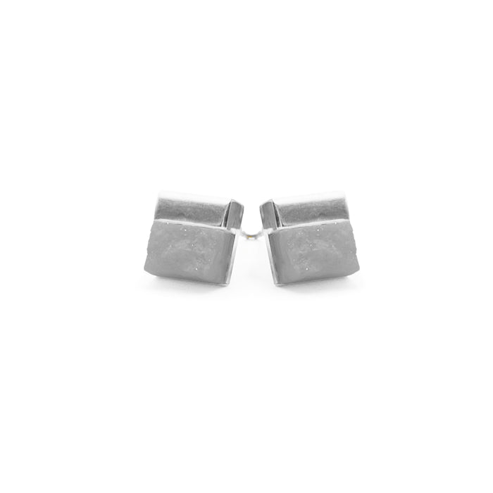 Gracie Collection - Silver Stormy Quartz Stud Earrings (Wholesale)