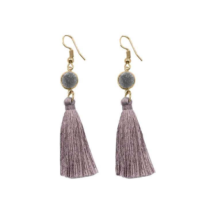 Indra Collection - Smoky Lilac Tassel Earrings (Limited Edition) (Wholesale)