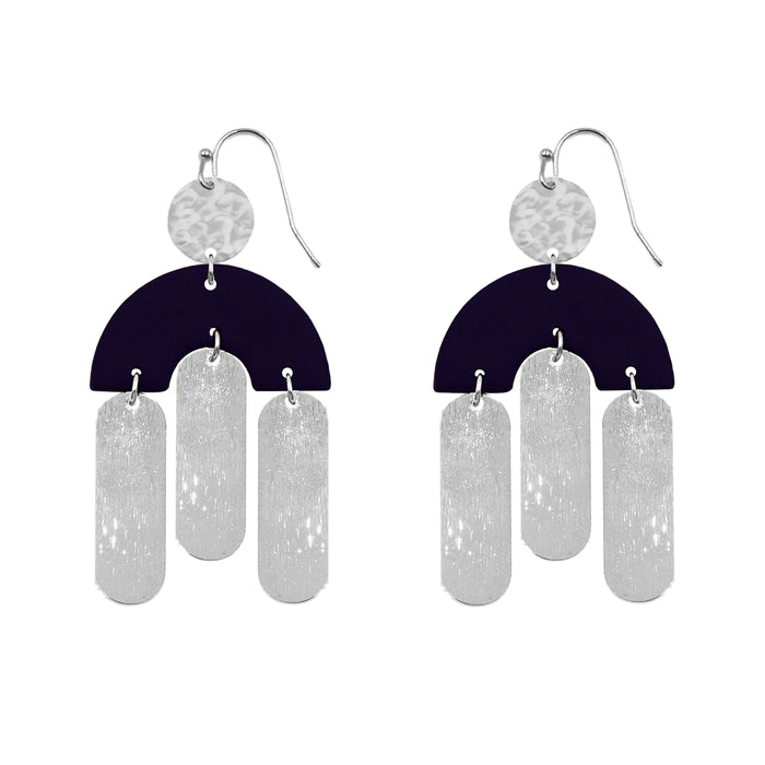 Kissa Collection - Silver Navy Earrings (Wholesale)