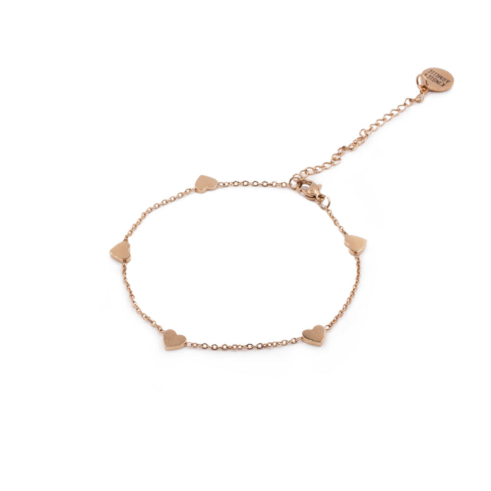 Love Collection - Rose Gold Heart Charm Clasp Bracelet (Limited Edition) (Wholesale)