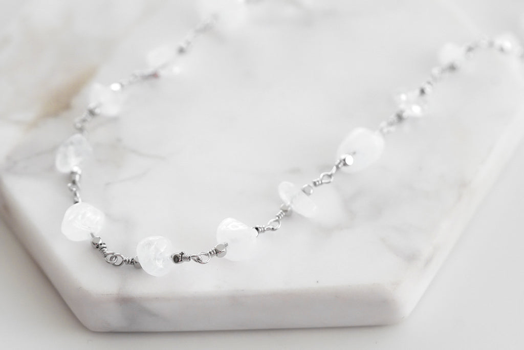Luiza Collection - Silver Quartz Necklace