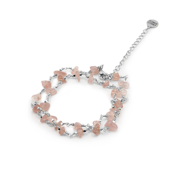 Luiza Collection - Silver Ruby Wrap Bracelet (Wholesale)