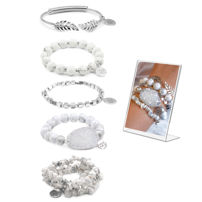 Silver Lustre Bracelet Stack (Wholesale)
