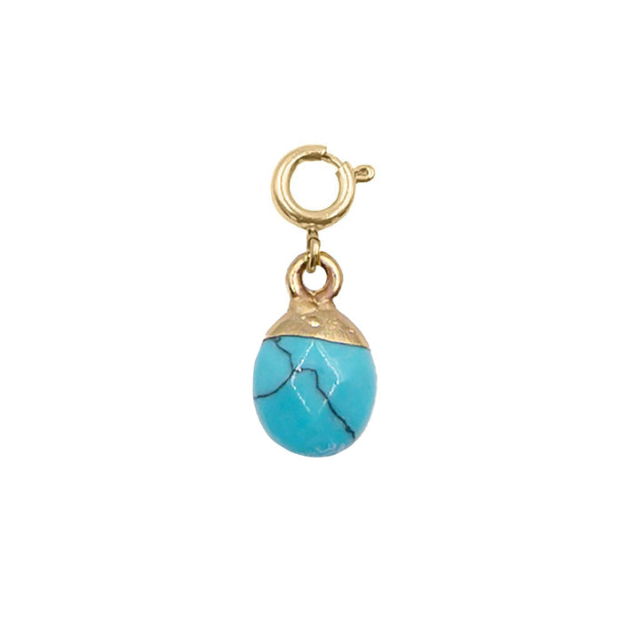 Maker Collection - Aqua Marine Dipped Oval Charm (Wholesale)