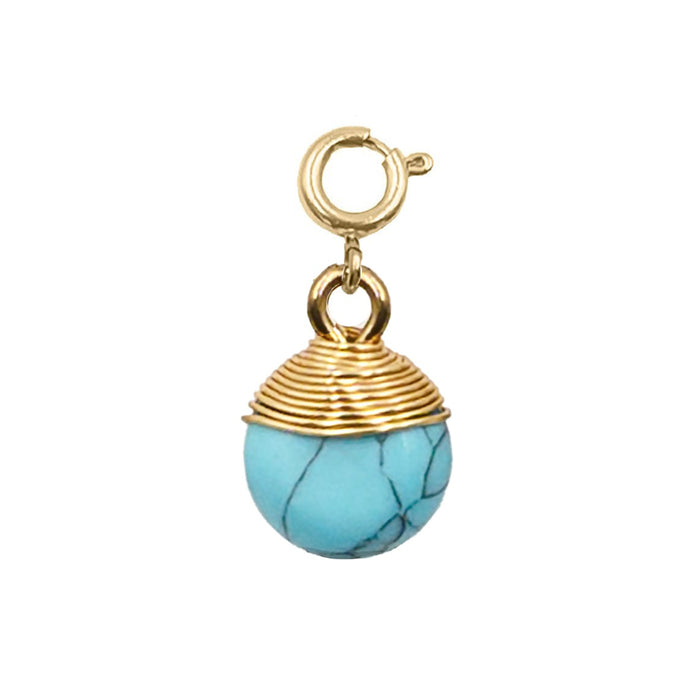Maker Collection - Aqua Marine Wire Wrapped Charm