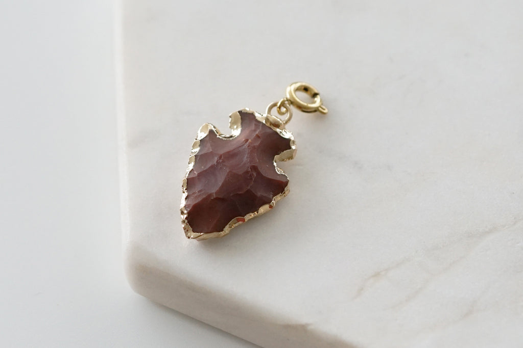Maker Collection - Brown Arrowhead Charm