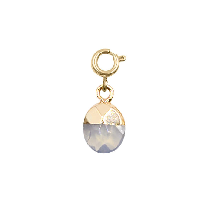 Maker Collection - Moonstone Dipped Oval Charm (Wholesale)