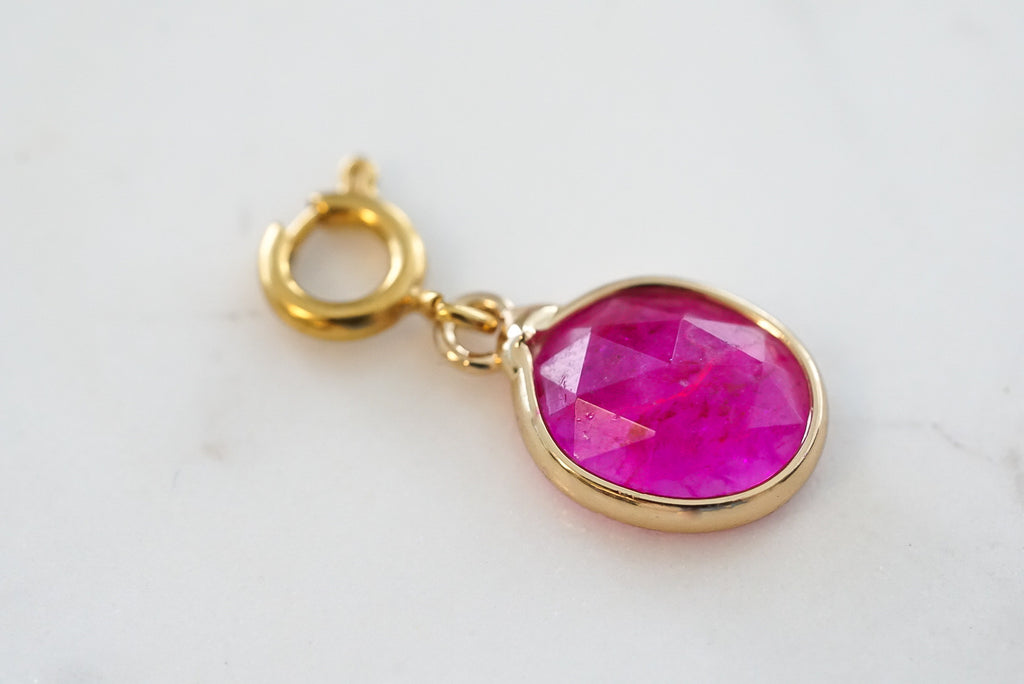 Maker Collection - Fuchsia Oval Charm
