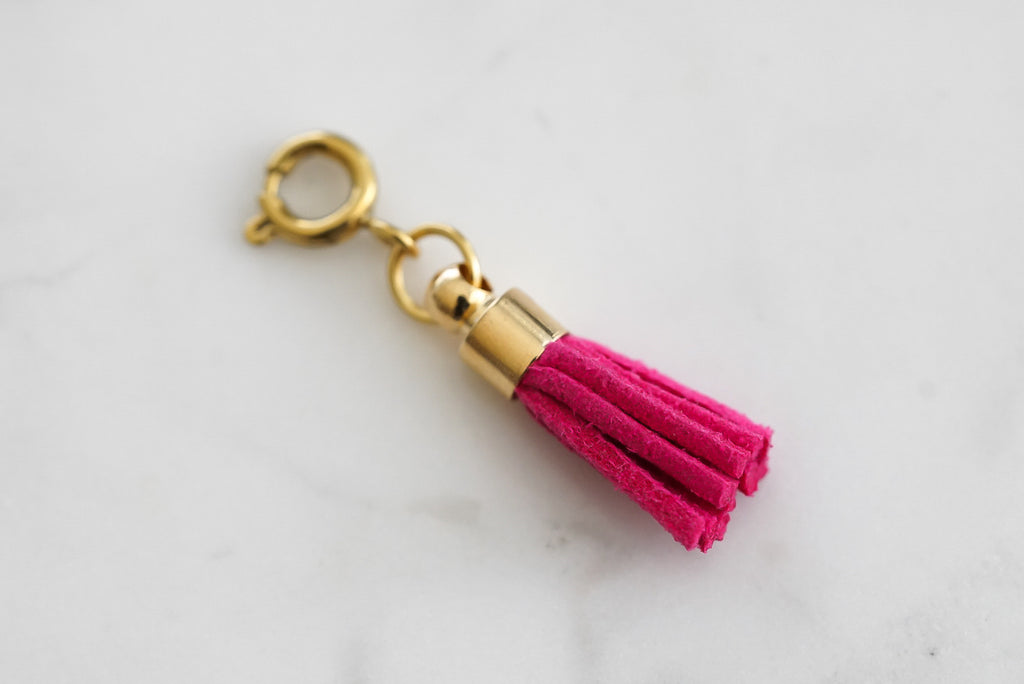 Maker Collection - Fuchsia Suede Tassel Charm