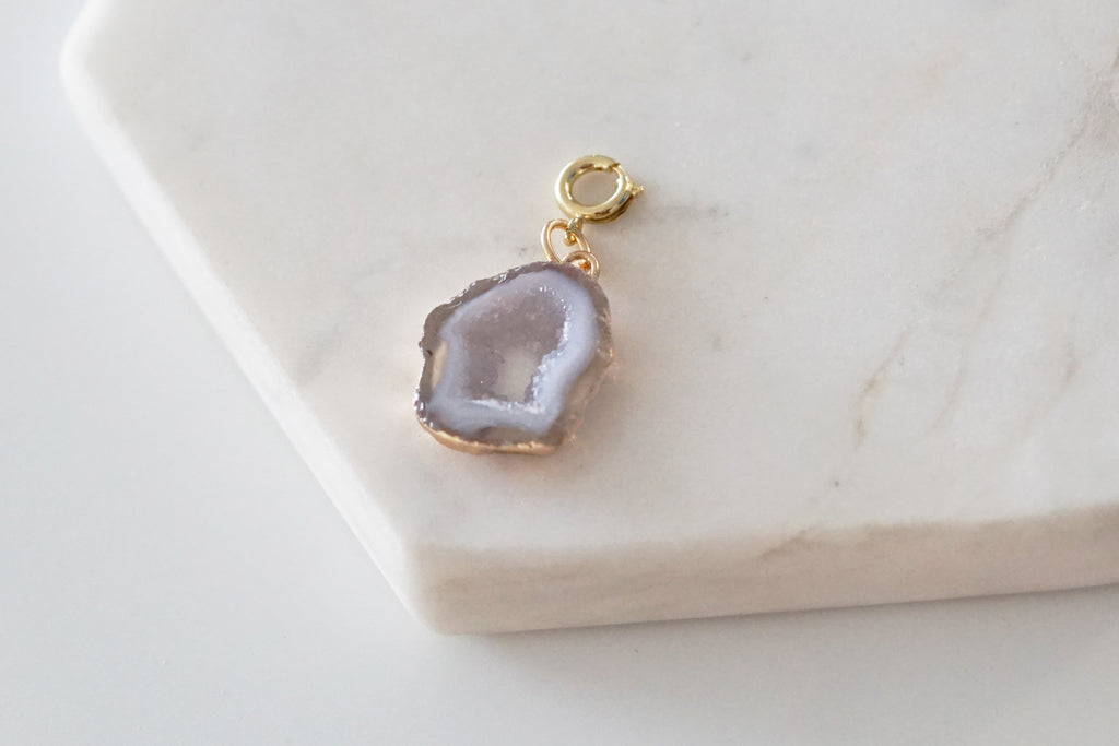 Maker Collection - Petite White Agate Stone Charm
