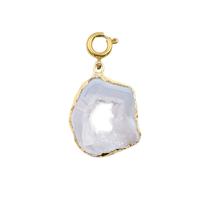 Maker Collection - Petite White Agate Stone Charm (Wholesale)