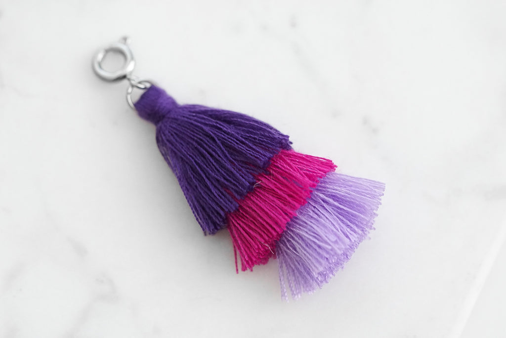 Maker Collection - Silver Aster Triple Tassel Charm