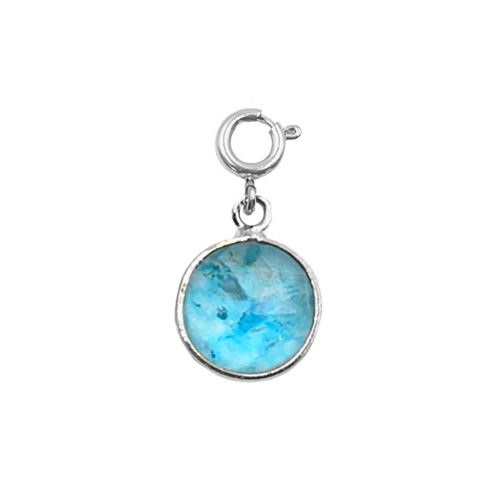 Maker Collection - Silver Azure Circle Charm (Wholesale)