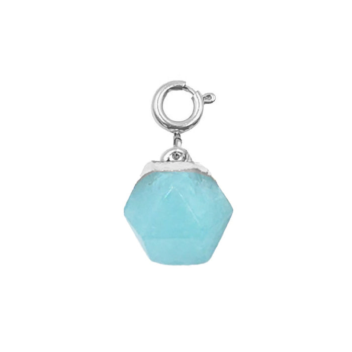 Maker Collection - Silver Azure Icosahedron  Charm