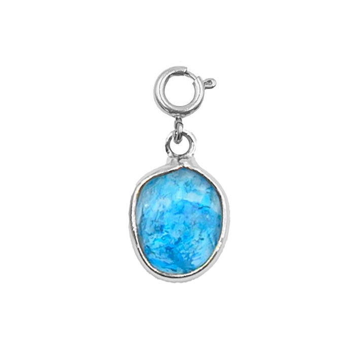 Maker Collection - Silver Azure Oval Charm (Wholesale)