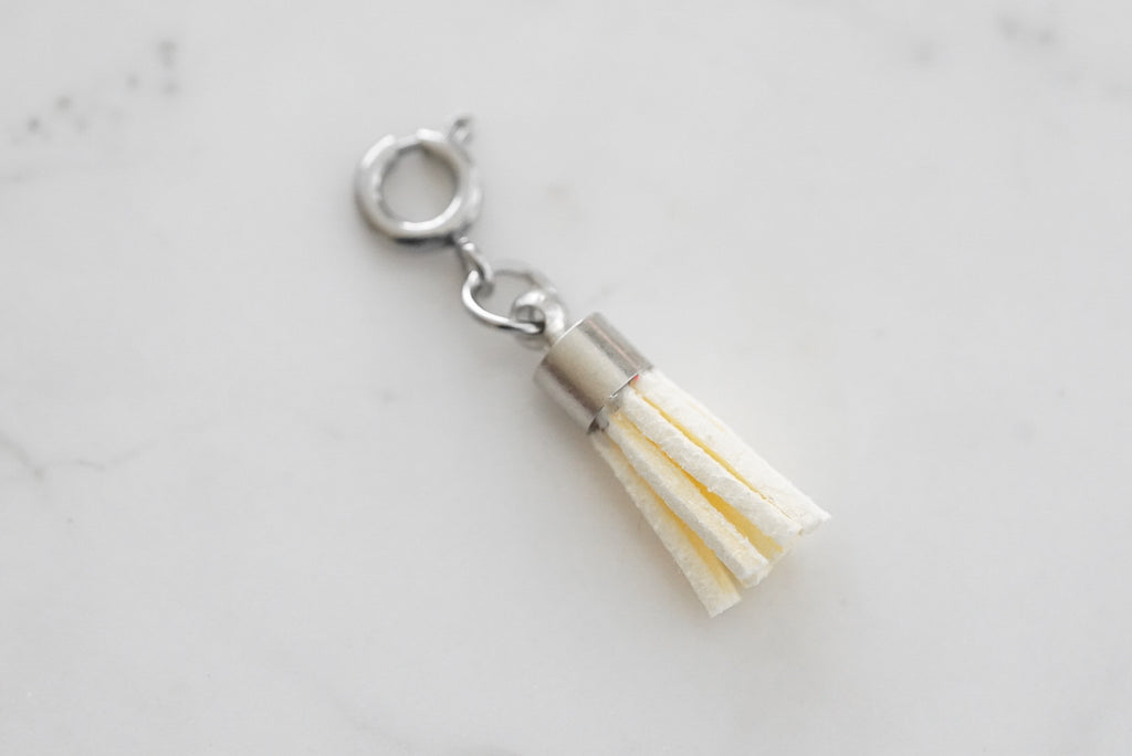 Maker Collection - Silver Canary Suede Tassel Charm