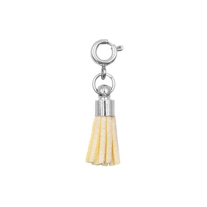 Maker Collection - Silver Canary Suede Tassel Charm (Wholesale)