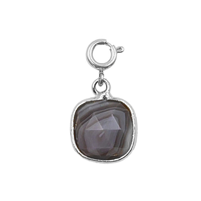Maker Collection - Silver Cinder Square Charm (Wholesale)