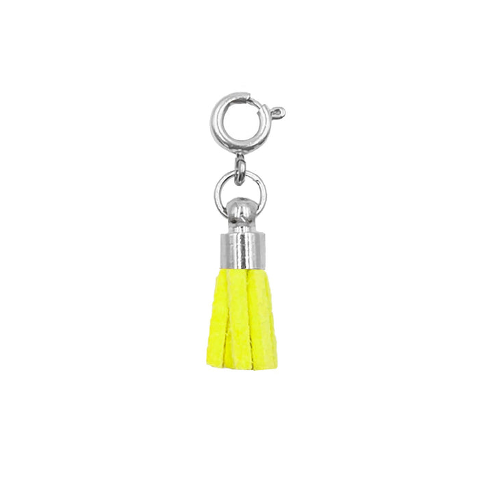 Maker Collection - Silver Electra Suede Tassel Charm (Wholesale)