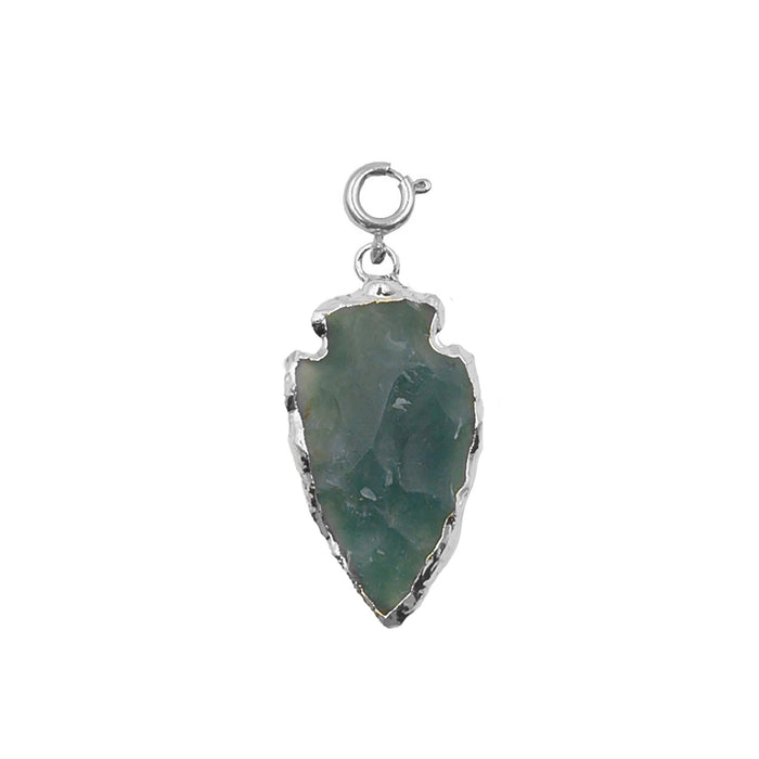 Maker Collection - Silver Green Arrowhead Charm (Wholesale)