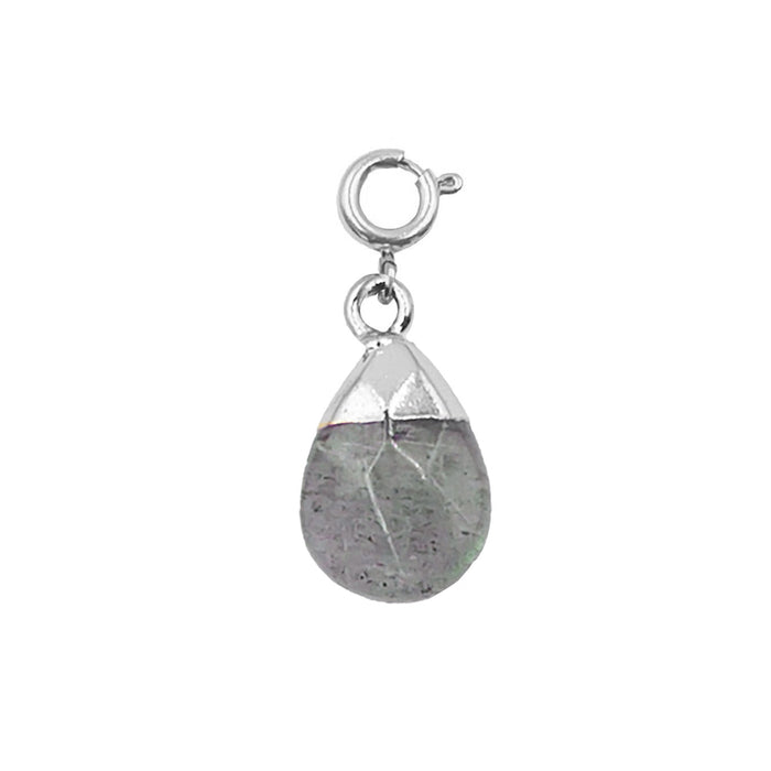 Maker Collection - Silver Haze Dipped Teardrop Charm (Wholesale)