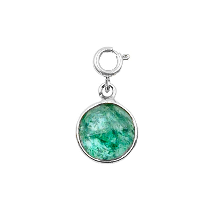 Maker Collection - Silver Jade Circle Charm (Wholesale)