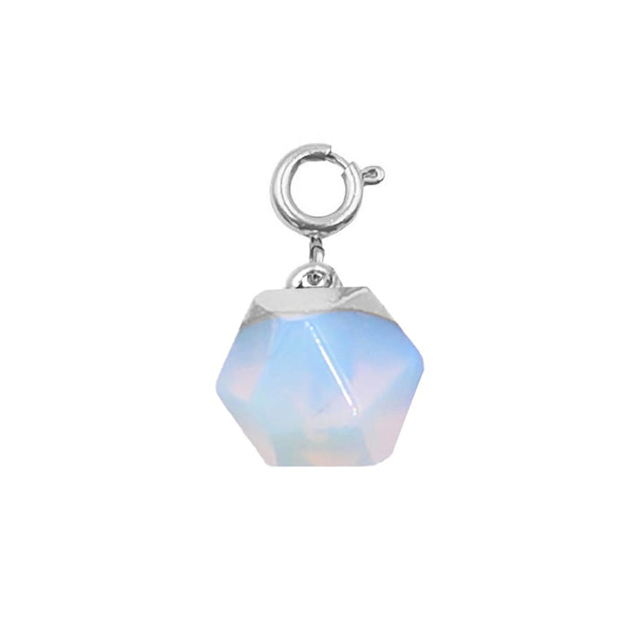 Maker Collection - Silver Moonstone Icosahedron Charm (Wholesale)