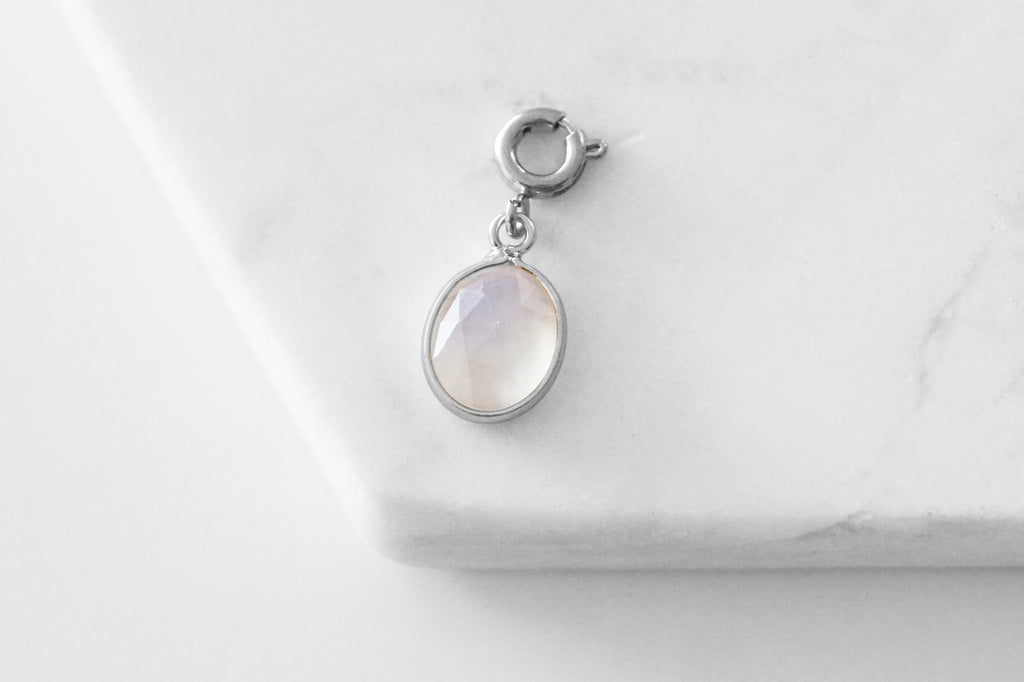 Maker Collection - Silver Moonstone Oval Charm
