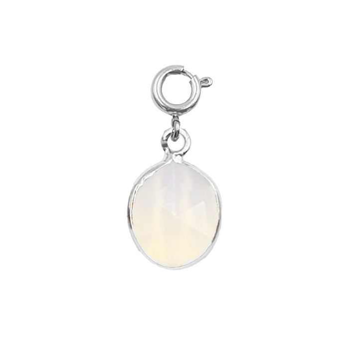 Maker Collection - Silver Moonstone Oval Charm (Wholesale)