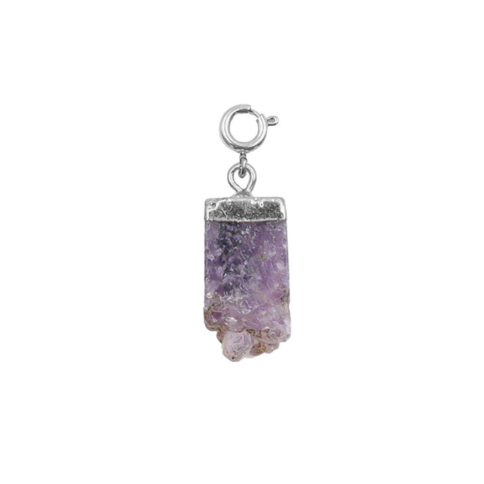 Maker Collection - Silver Mulberry Raw Quartz Charm