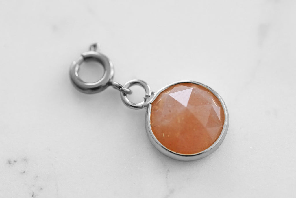 Maker Collection - Silver Ruby Circle Charm