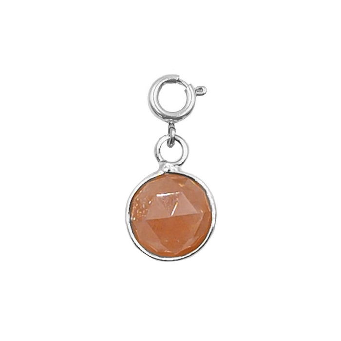 Maker Collection - Silver Ruby Circle Charm (Wholesale)