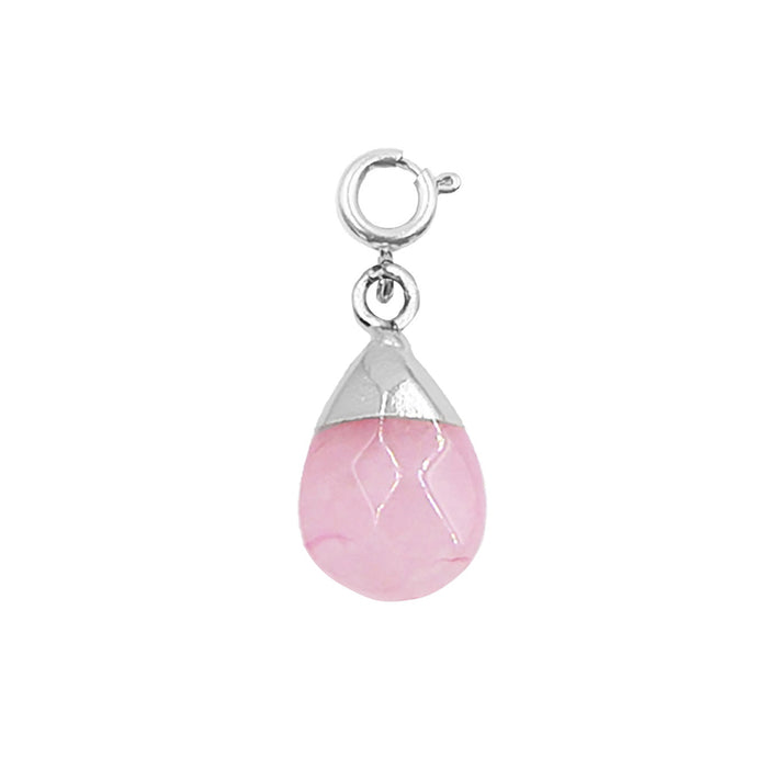 Maker Collection - Silver Scarlet Dipped Teardrop Charm