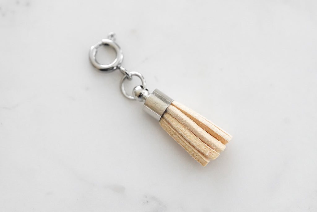 Maker Collection - Silver Tawny Suede Tassel Charm