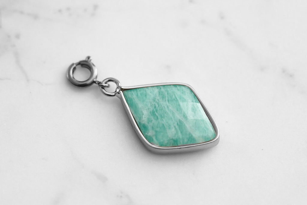 Maker Collection - Silver Teal Diamond Charm