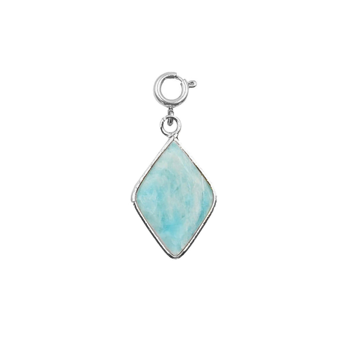 Maker Collection - Silver Teal Diamond Charm (Wholesale)