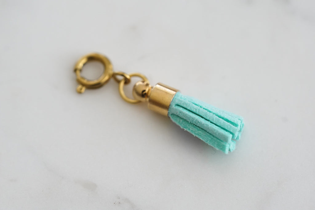 Maker Collection - Teal Suede Tassel Charm