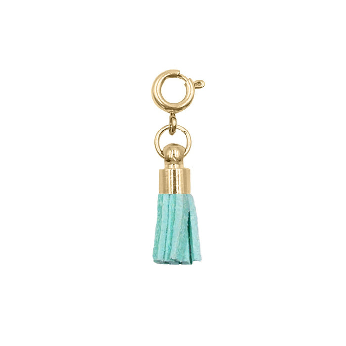 Maker Collection - Teal Suede Tassel Charm (Wholesale)