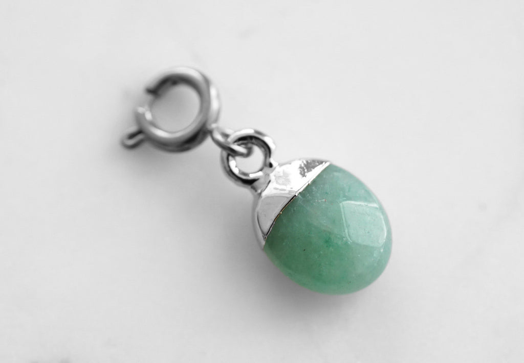Maker Collection - Silver Jade Dipped Oval Charm