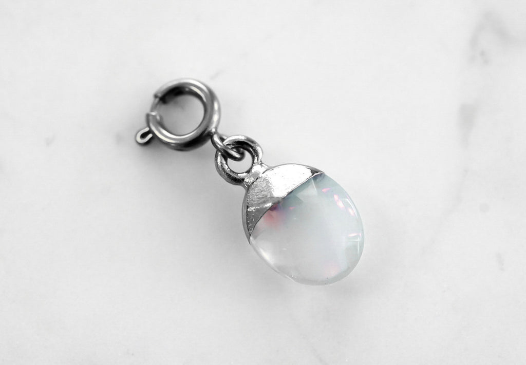 Maker Collection - Silver Moonstone Dipped Oval Charm
